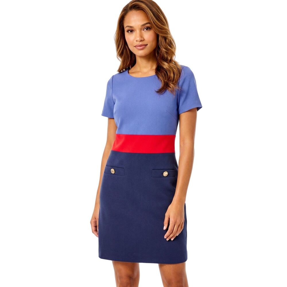 💙 Lilly Pulitzer Emmerson Colorblock Shift Dress NWT 6
